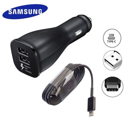 Samsung USB-C Dual Car Charger (15W) with Combo Cable